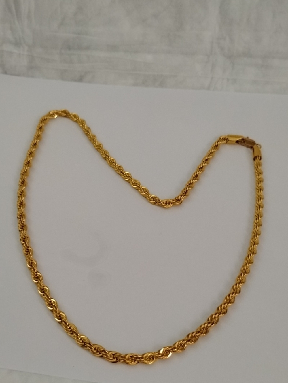 Bellezza Bronze Polished Rope Link Chain Necklace 17-3/4 inch